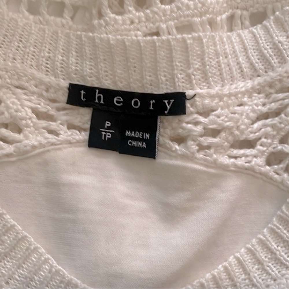 Theory Linen Crochet Mini Dress - Picture 4 of 7